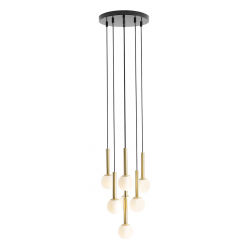 1103T1 - LAMPA WISZĄCA RIU 7 RING BLACK BRASS - ALDEX
