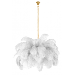 JD0019.WHITE - Lampa wisząca TIFFANY 135 biała mosiądz /...