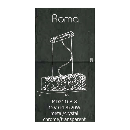 ROMA LAMPA WISZĄCA AZZARDO MD2116B-8