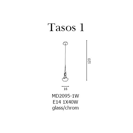 TASOS 1 LAMPA WISZĄCA AZZARDO MD2095-1W