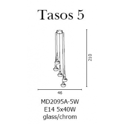 TASOS 5 LAMPA WISZĄCA AZZARDO MD2095A-5W