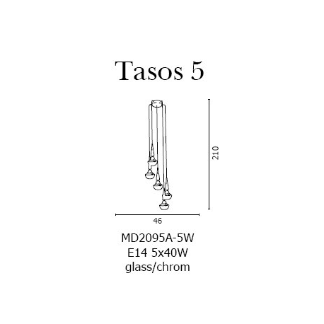 TASOS 5 LAMPA WISZĄCA AZZARDO MD2095A-5W