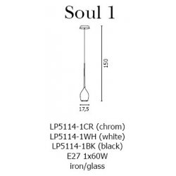 SOUL 1 LAMPA WISZĄCA AZZARDO LP5114-1WH