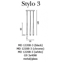 STYLO 3 WHITE LAMPA WISZĄCA AZZARDO MD1220B-3