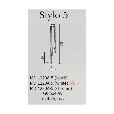 STYLO 5 WHITE LAMPA WISZĄCA AZZARDO MD1220A-5