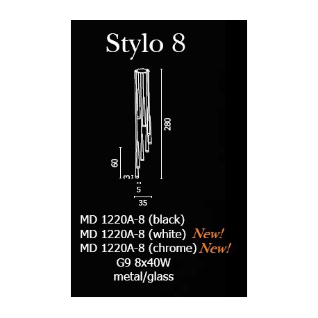 STYLO 8 WHITE LAMPA WISZĄCA AZZARDO MD1220B-8W
