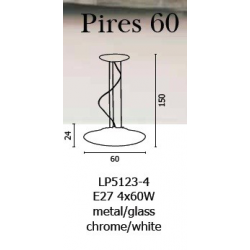 PIRES 60 LAMPA WISZĄCA AZZARDO LP5123-4
