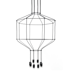 91908 - Lampa wisząca FLUSSO 8 czarna - King Home