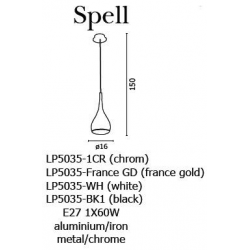 SPELL CHROME LAMPA WISZĄCA AZZARDO LP5035-1CR