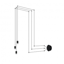 JD0032-3W - Lampa ścienna FLUSSO WALL 3 czarna - King Home