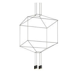 91906 - Lampa wisząca FLUSSO 4 czarna - King Home