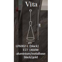 VITA LAMPA WISZĄCA AZZARDO LP6002-L (BLACK)