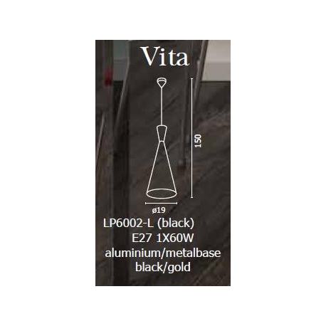 VITA LAMPA WISZĄCA AZZARDO LP6002-L (BLACK)