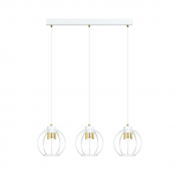 1224/3 - Lampa wisząca AJAX 3 WHITE/GOLD - EMIBIG