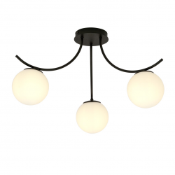 1109/3 - Lampa sufitowa  BOSTON 3 BLACK/OPAL - EMIBIG