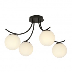 1109/4 - Lampa sufitowa  BOSTON 4 BLACK/OPAL - EMIBIG