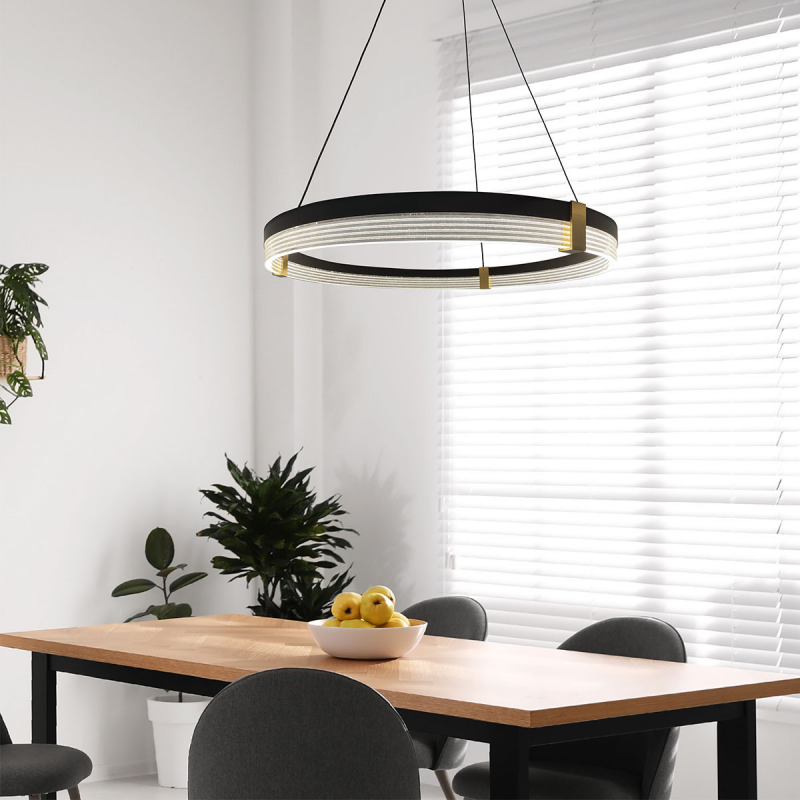 Lampa wisząca Plum 1 LED CCT duża czarna LP-0407/1P L BK Triangle  LIGHT PRESTIGE