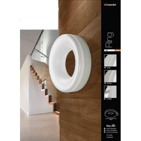 RING PLAFON/KINKIET AZZARDO LC2310-1C ALUMINIUM