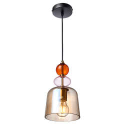 Lampa wisząca Tropea 1xE27 bursztynowa, mała LP-2004/1P S...