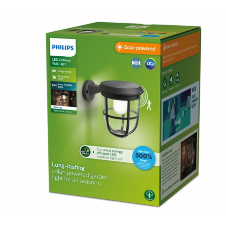 8720169267176 LAMPA OGRODOWA KINKIET SOLARNY RADII 1,3 W PHILIPS