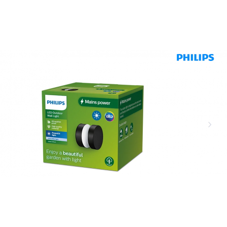 8720169266650  Kinkiet OGRODOWY Laven 6 W 4000 K, Czarny PHILIPS