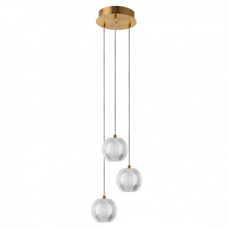 LP-3303/3P GD Lampa wisząca Brillant 3 złota LED CCT LIGHT PRESTIGE