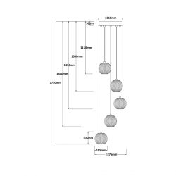 LP-3303/5P GD Lampa wisząca Brillant 5 złota LED CCT LIGHT PRESTIGE