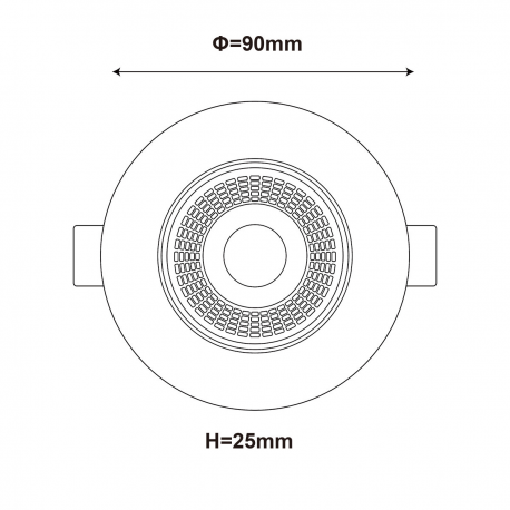 5905699351851 LP-1506/1RS BK Ruchome oczko podtynkowe Plus czarne LED CCT Light Prestige