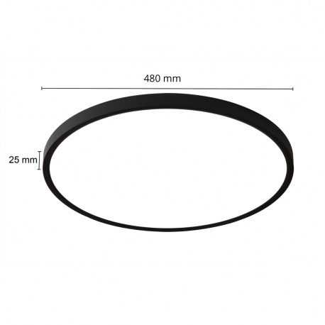 LP-2505/1C-48 BK Plafon California 48 cm czarny LED CCT Light Prestige