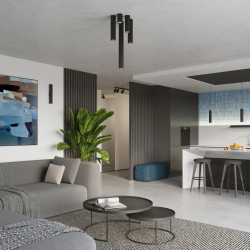 SL.1572 Plafon KARBON 60 czarny SOLLUX LAMPA NATYNKOWA