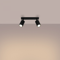 SL.1580 Plafon KARBON 2 czarny LAMPA REFLEKTORY SPOTY SOLLUX