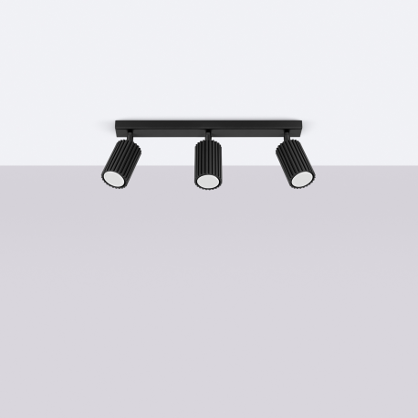 SL.1581 Plafon KARBON 3L czarny LAMPA REFLEKTORY SPOTY SOLLUX