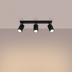 SL.1581 Plafon KARBON 3L czarny LAMPA REFLEKTORY SPOTY SOLLUX