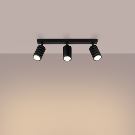SL.1581 Plafon KARBON 3L czarny LAMPA REFLEKTORY SPOTY SOLLUX