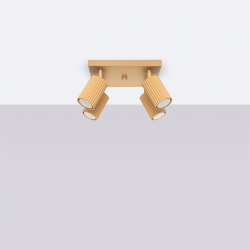 SL.1564 Plafon KARBON 4 złoty  LAMPA SUFITOWA SOLLUX