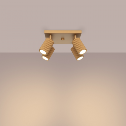 SL.1564 Plafon KARBON 4 złoty  LAMPA SUFITOWA SOLLUX