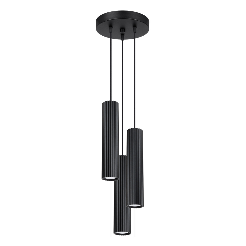 SL.1576 Lampa wisząca KARBON 3P czarny  SOLLUX