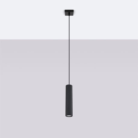 SL.1573 Lampa wisząca KARBON 1 czarny SOLLUX