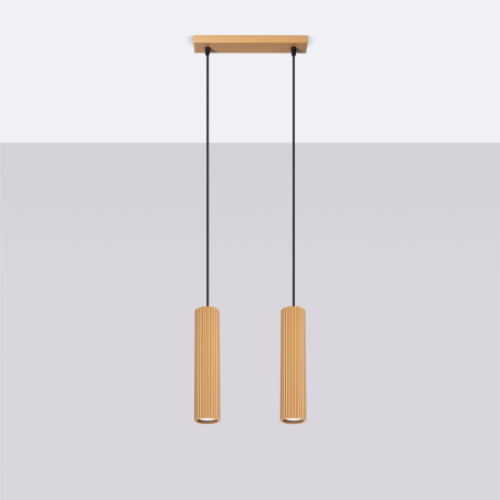 SL.1555 Lampa wisząca KARBON 2 złoty  SOLLUX