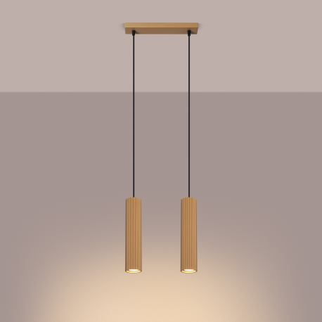 SL.1555 Lampa wisząca KARBON 2 złoty  SOLLUX