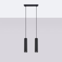 SL.1574 Lampa wisząca KARBON 2 czarny SOLLUX
