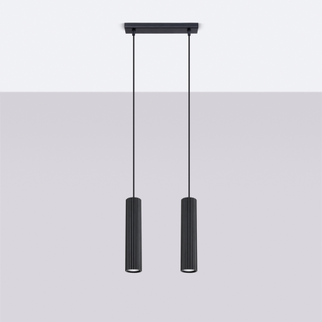SL.1574 Lampa wisząca KARBON 2 czarny SOLLUX