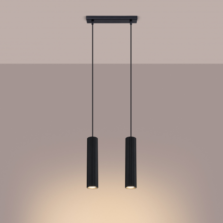 SL.1574 Lampa wisząca KARBON 2 czarny SOLLUX