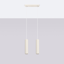 SL.1593 Lampa wisząca KARBON 2 beżowy SOLLUX