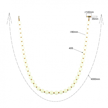 LP-002/4M CCT Lampa wisząca Dorado Rope 4 m złota LED CCT Light Prestige