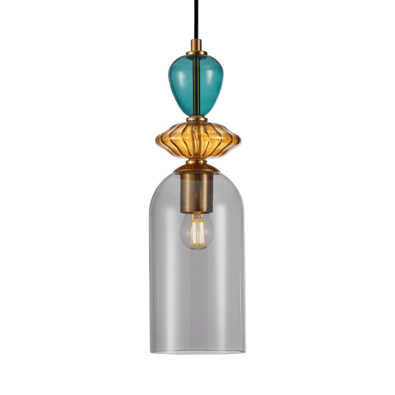 Busco PND-30263-1C-BRO-SG DEKORACYJNA LAMPA WISZĄCA ITALUX SZKŁO