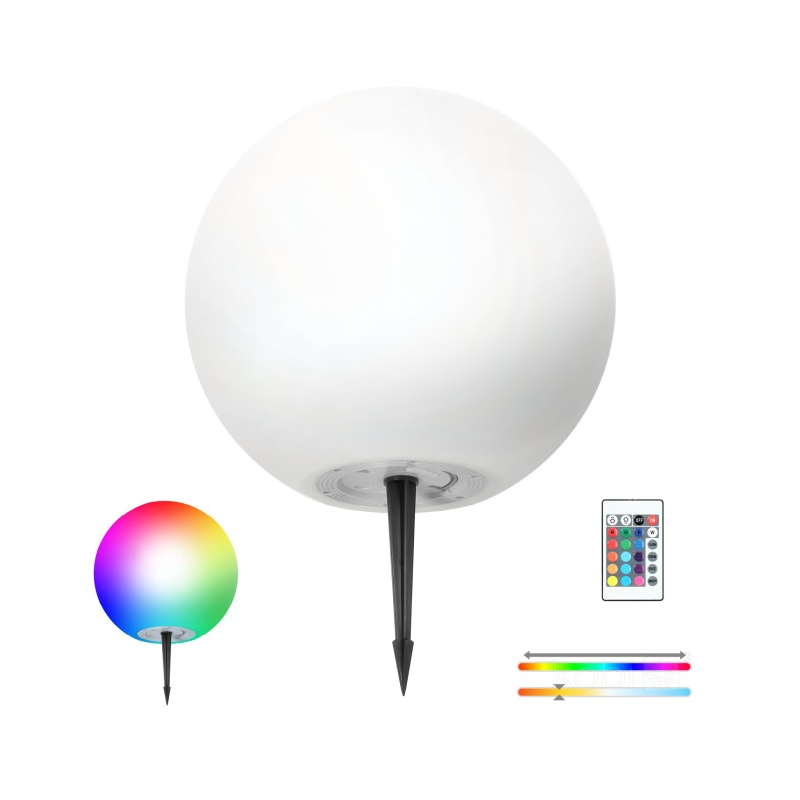 Lampa ogrodowa Solar LED GARDEN BALL 30cm 3000K+RGB Kobi Design