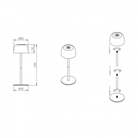 LAMPA STOŁOWA POCO ETLED-658-GR ZUMA LINE 5905316667822