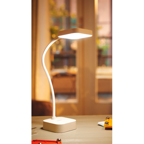 8719514443815 Lampka Biurkowa LED 5W 90lm 5000K USB Biała Rock Philips
