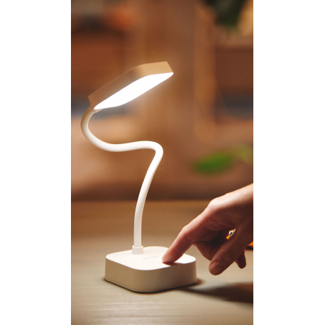 8719514443815 Lampka Biurkowa LED 5W 90lm 5000K USB Biała Rock Philips